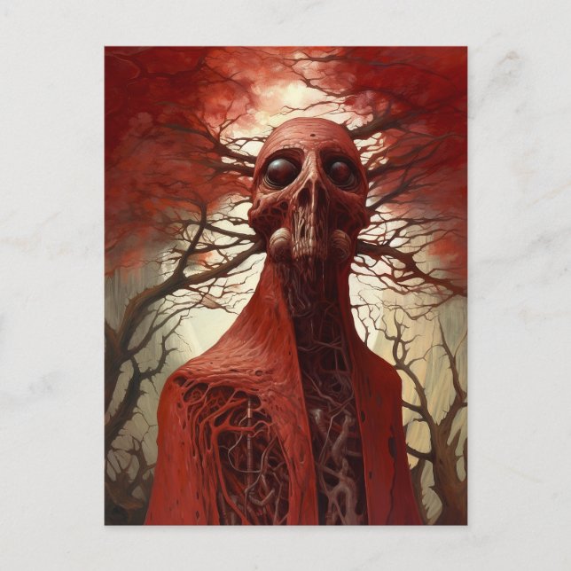 Cartão Postal Criação de alienígenas de Arte de Horror Sci-fi (Frente)