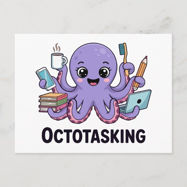 Cartão Postal Criação de Octotasking no Modo Multitarefa (Frente)