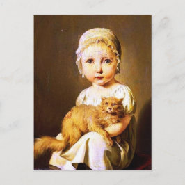 Cartão Postal Criança com Gato