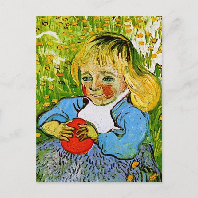 Cartão Postal Criança com Laranja Van Gogh de Bela Arte (Frente)