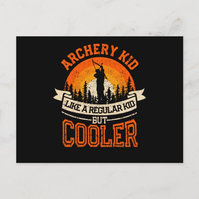 Cartão Postal Criança de Arco e Flecha Engraçada para Crianças (Frente)