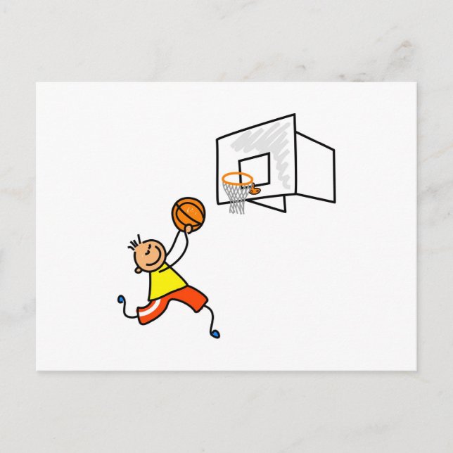 Cartão Postal Criança de Basquete (Frente)