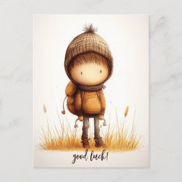 Cartão Postal Criança de Escola Elementar Bonita