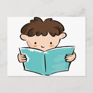 Cartão Postal Criança lendo um livro