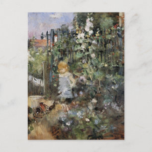 Cartão Postal Criança no Jardim Rosa por Berthe Morisot