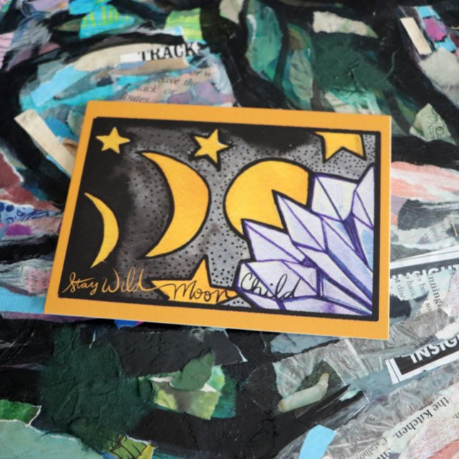 Cartão Postal Criança Selvagem da Lua Fases da Lua               (Criador carregado)