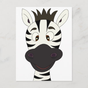 Cartão Postal Crianças animadas de zebra engraçadas