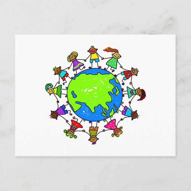 Cartão Postal Crianças Asiáticas (Frente)