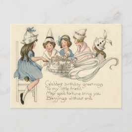 Cartão Postal Crianças Bonitas A Festa De Bolo De Aniversário