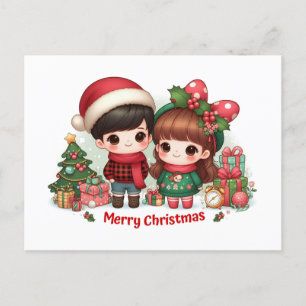 Cartão Postal Crianças Bonitas Que Te Desejam Feliz Natal