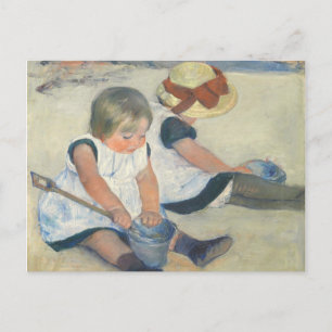 Cartão Postal Crianças brincando na praia, 1884