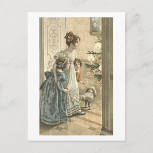 Cartão Postal Crianças, Cachorro Olhando Árvore