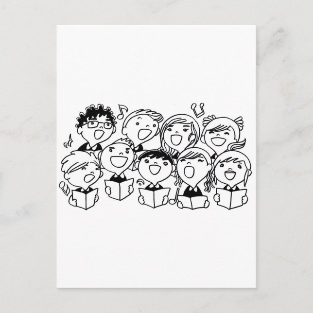 Cartão Postal Crianças Cantando Feliz (Frente)