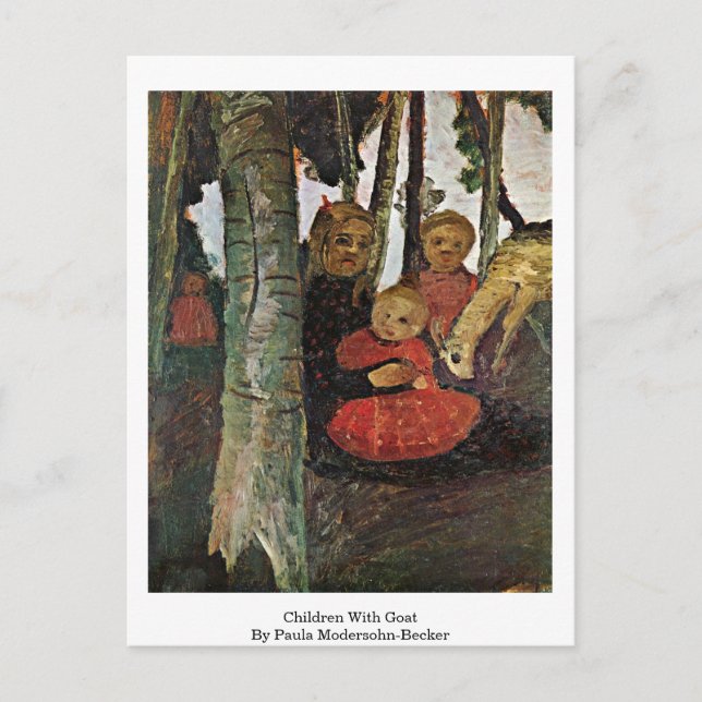 Cartão Postal Crianças Com Capim Por Paula Modersohn-Becker (Frente)