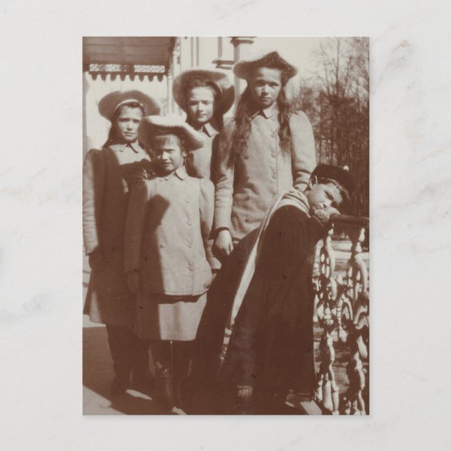 Cartão Postal Crianças czar da Rússia, Romanov, OTMA, Alexis (Frente)