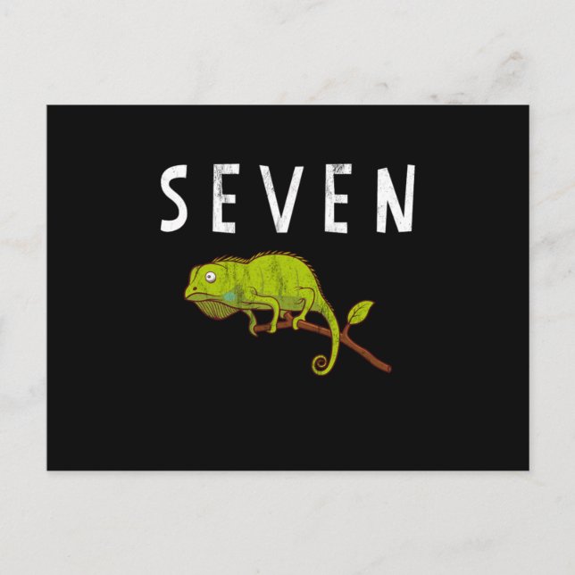 Cartão Postal Crianças de 7 anos Lizard Reptile Festa de anivers (Frente)