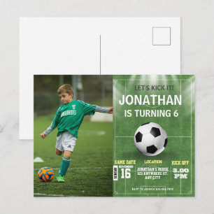 Cartão Postal Crianças de Esportes Futebol Foto de Aniversário