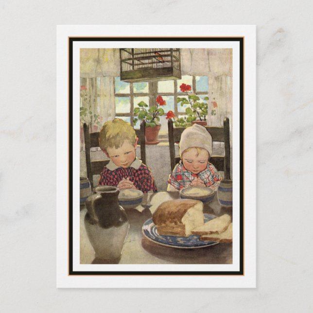 Cartão Postal Crianças dizendo graça por Jessie Willcox Smith (Frente)