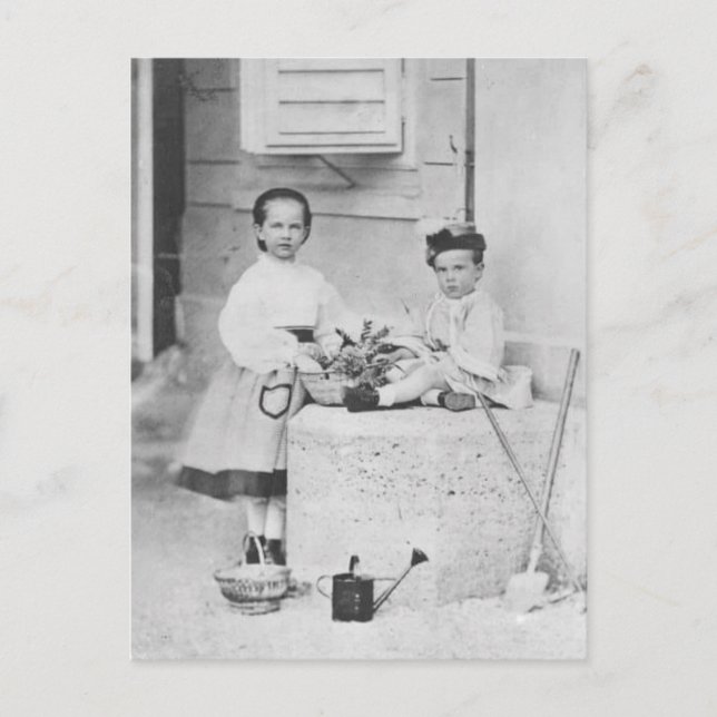 Cartão Postal Crianças: Elisabeth, Gisela e Rudolf (Frente)