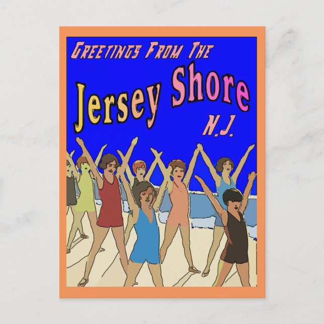 Cartão Postal Crianças em Jersey Shore Beach (Frente)