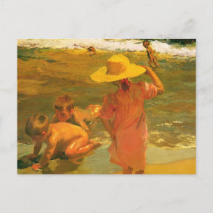 Cartão Postal Crianças em terra firme - Joaquín Sorolla
