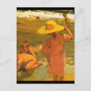 Cartão Postal Crianças em terra firme - Joaquín Sorolla