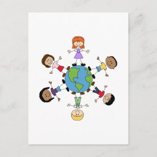 Cartão Postal Crianças Em Todo O Mundo