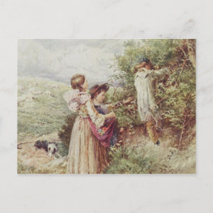 Cartão Postal Crianças escolhendo amoras, século 19