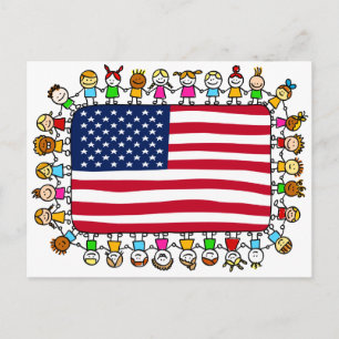 Cartão Postal crianças felizes americanas