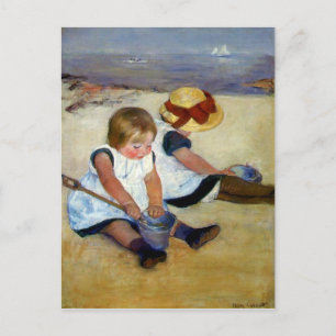 Cartão Postal "Crianças na praia" de Cassatt