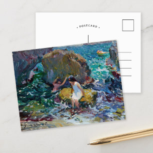 Cartão Postal Crianças na Praia, Jávea   Joaquín Sorolla