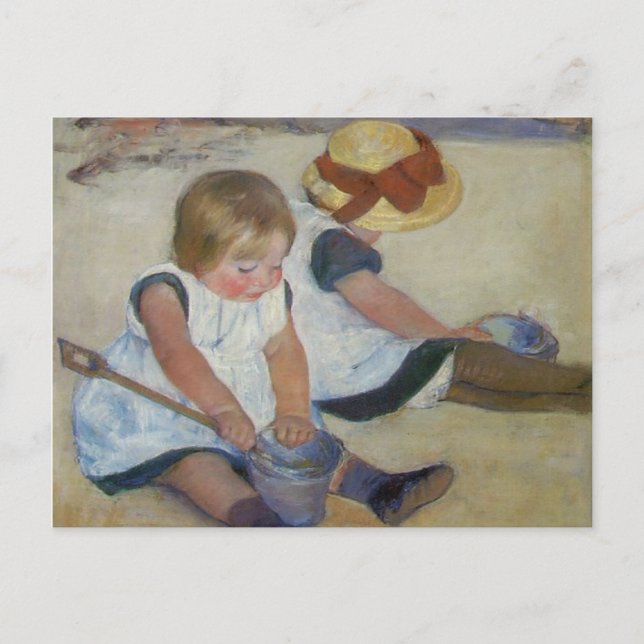 Cartão Postal Crianças na praia, Mary Cassatt (Frente)