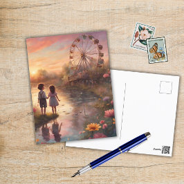 Cartão Postal Crianças no Carnaval