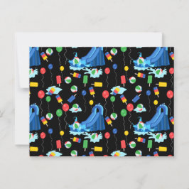 Cartão Postal Crianças no Tobogã de Água Verão Diversão Menino M