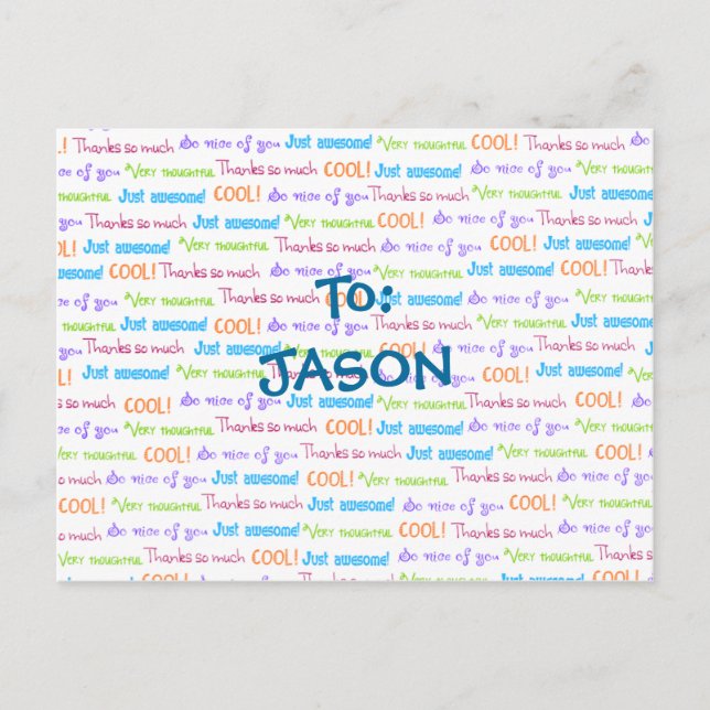 Cartão Postal Crianças Obrigado (Frente)