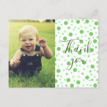 Crianças Obrigado Bolinhas Verdes