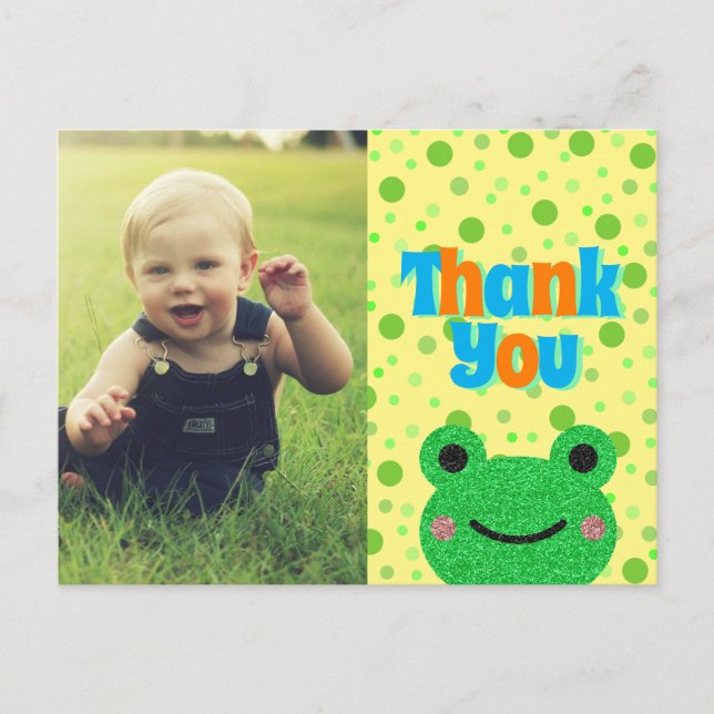 Cartão Postal Crianças Obrigado Sapo (Frente)
