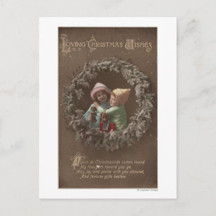 Cartão Postal Crianças Pequenas Embarcando