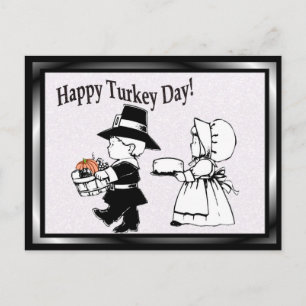 Cartão Postal Crianças Peregrinas Feliz Dia da Turquia - Person