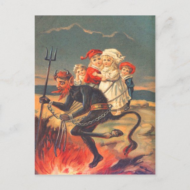 Cartão Postal Crianças sequestradas pelo Krampus (Frente)