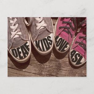 Cartão Postal Crianças surdas amam ASL