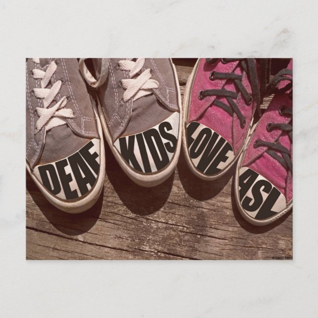 Cartão Postal Crianças surdas amam ASL (Frente)