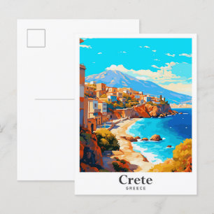 Cartão Postal Criar Retrato de Viagens vintage de Grécia