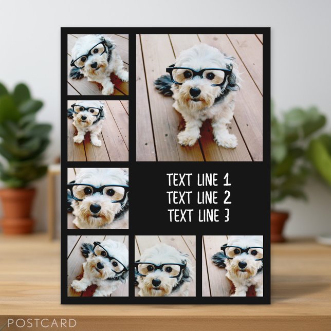 Cartão Postal Criar uma Colagem de Fotos Personalizada com 7 Fot (Personalized Photo Postcard)