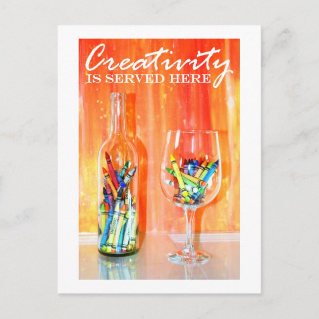 Cartão Postal "Criatividade é servida aqui" (Frente)
