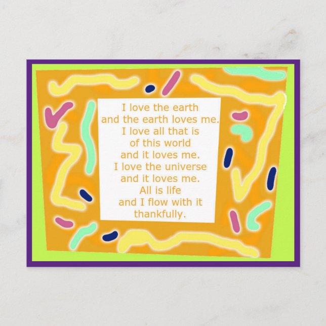 Cartão Postal Criativo 8 - Arte de Palavras Fluxo  (Frente)