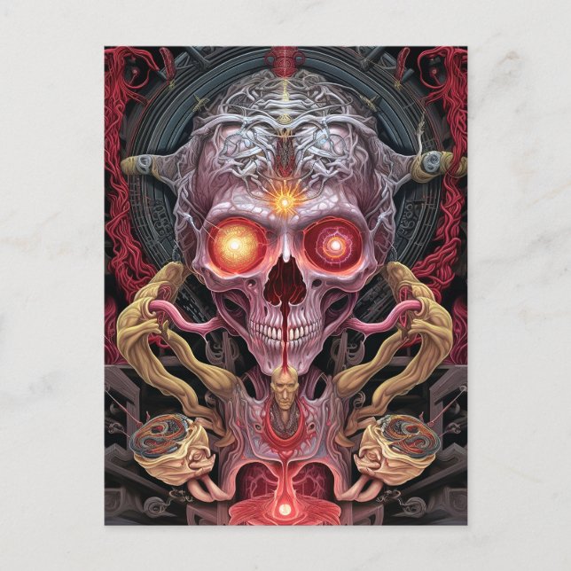 Cartão Postal Criatura de alienígena - Arte de horror surreal (Frente)