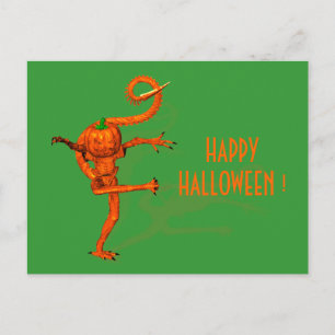 Cartão Postal Criatura De Halloween De Pumpkin Galáxico