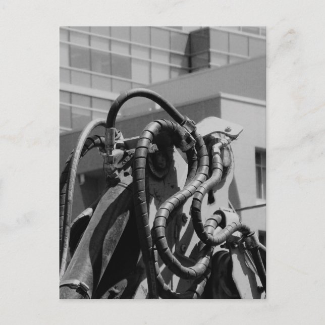 Cartão Postal Criatura de máquinas automáticas robóticas, preto  (Frente)