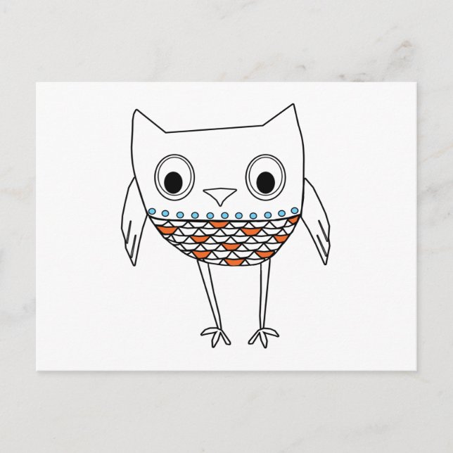 Cartão Postal Criaturas De Floresta Negra Azul Laranja-Laranja-Q (Frente)